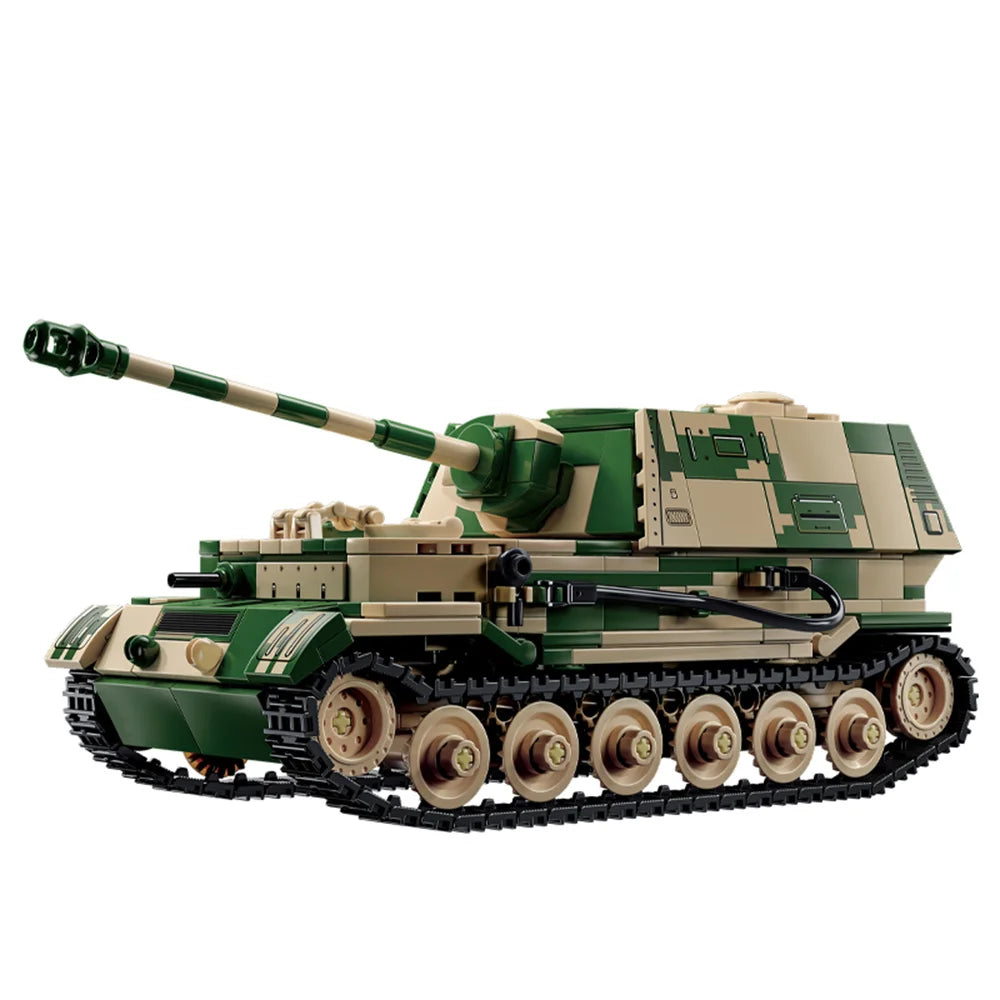 World War 2 WW2 Army Military Soldiers SWAT Leopard 2A7 Main Battle Tank Assemble Building Blocks Bricks Children's Toys Gift