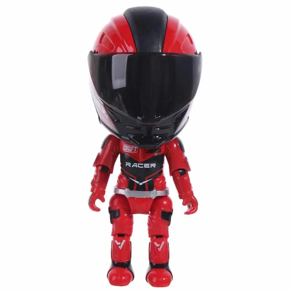 Deformation Helmet Simulated Motorcycle Rider Doll Movable Limbs Flexible Transform Motorcycle Toy Alloy Action Figure
