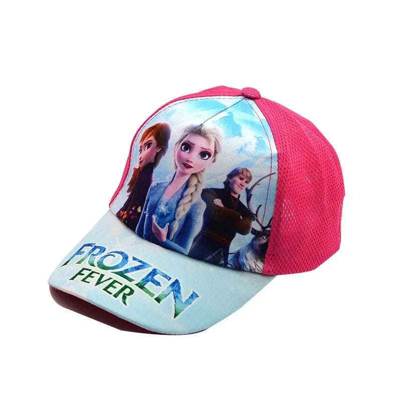 New Disney Anime Frozen Mickey Mouse Kids Brand Hat Boy Girl Travel Caps Spiderman Mickey Minnie Baby Caps Figure Gift Toys 2-8Y