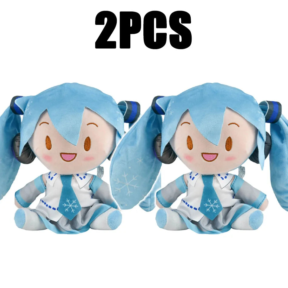 20-29cm Hatsune Miku Kawaii Q Version Fufu Figure Plush Doll Anime Peripheral Stuffed Toy Collection Model Ornament Toys Gifts
