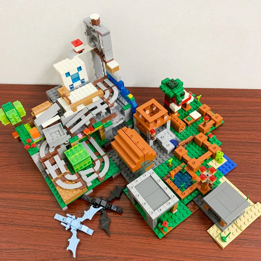 Building Mountain Cave Village Farm Building Blocks Educational Toy for Children Christmas Birthday Gift