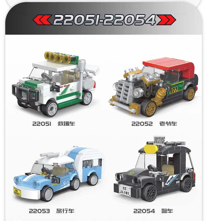 Racing Car Bus Engineering Vehicle Ambulance Pull Back Model Building Blocks Brick Toys Children Boys Compatible With Lego