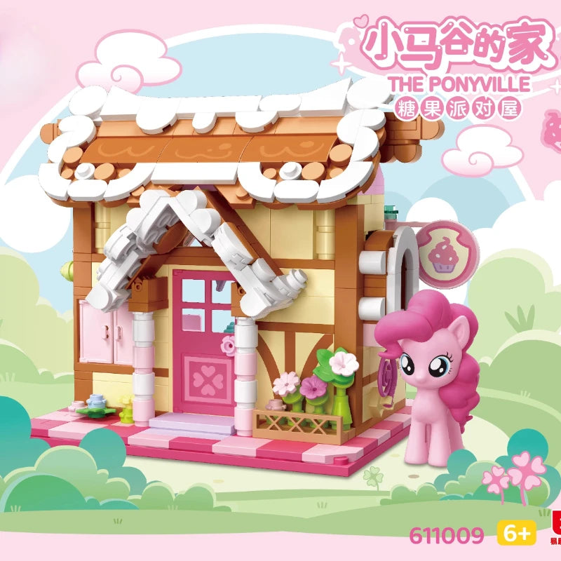 My Little Pony Building Blocks Street View Twilight Sparkle Pinkie Pie Splicing Model Ornament Puzzle Toy Collection Gift