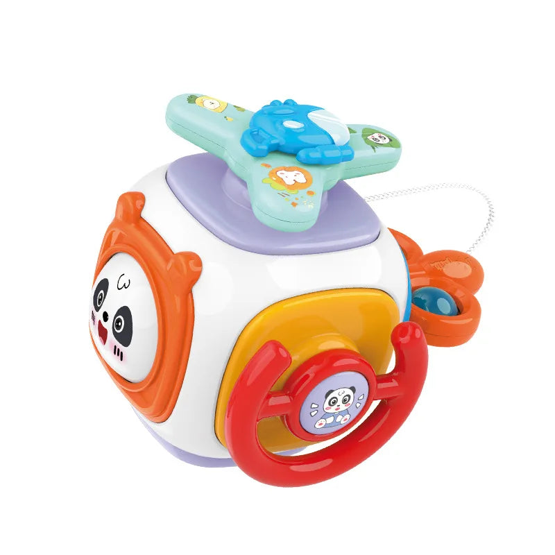 Montessori Activity Cube Baby Toys 6 in 1 Multipurpose Busy Cube Toddler Travel Toy Sensory Busy Board Educational Learning Toys