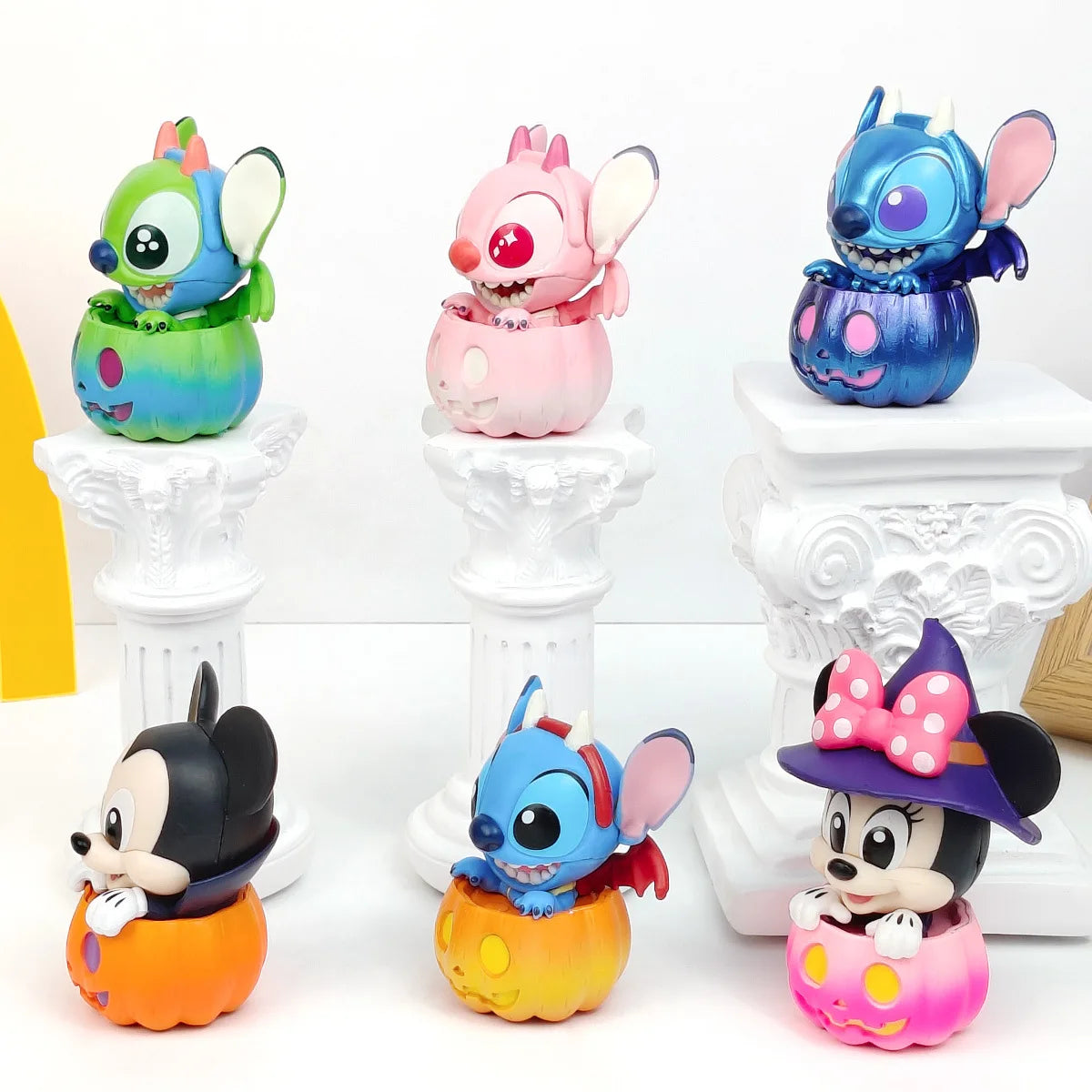 Disney Blind Box Mickey Mouse And Friends Pumpkin Series Stitch Figure Halloween Dress Up Doll DecorateToys  Festival Gifts
