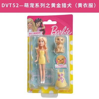 Original Mattel Mini Barbie Doll Pet Series Toys for Girls Princess Dolls Clothes Accessories 10cm Boneca Children Birthday Gift