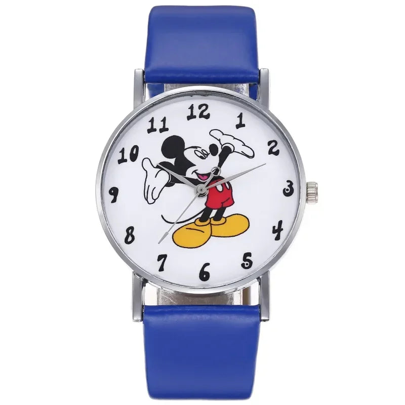 2024 Disney Mickey Mouse watch Minnie Mouse Anime Figure Children watch For Kids Boys Girls Cartoon watches Gifts Toys With Box