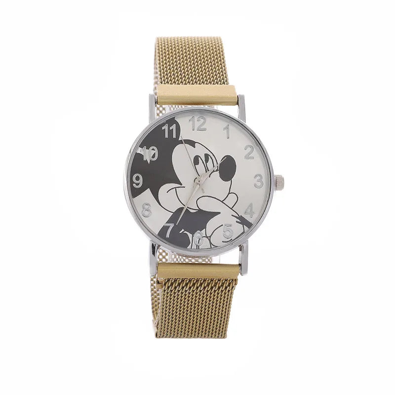 Disney Fashion Mickey High Quality Women Men Watch Stainless Steel Casual Quartz Watch Dress Watch Gift Birthday party gift