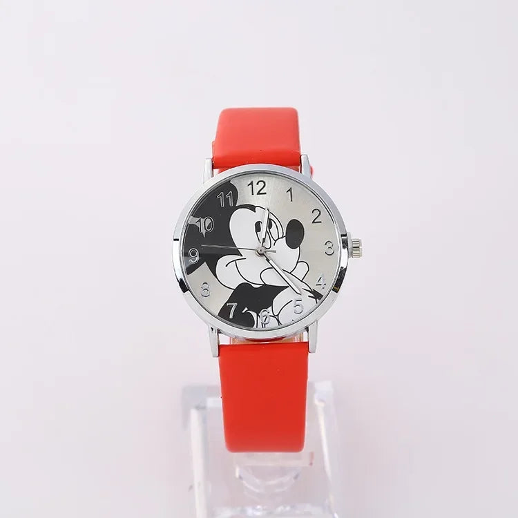 2024 Disney Mickey Mouse watch Minnie Mouse Anime Figure Children watch For Kids Boys Girls Cartoon watches Gifts Toys With Box