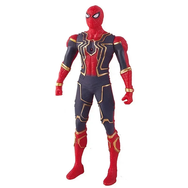 17Cm Children Toys Disney Anime Figures Spiderman Hulk Action Figure Iron Man Cartoon Kids Toy Christmas Gift Glow Doll Hobbies
