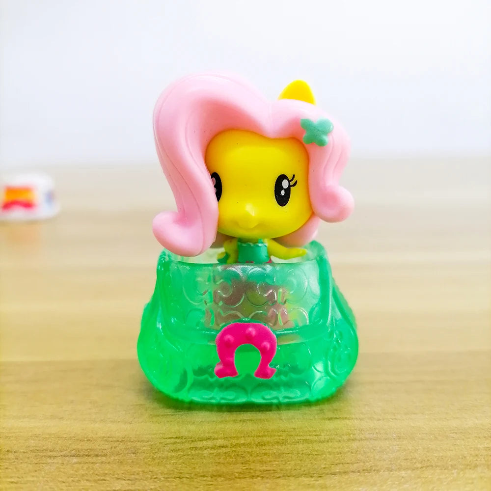 Hasbro My Little Pony Anime Figures Twilight Sparkle Fluttershy Pinkie Pie  Q-Version Doll Model Toy Ornaments Childern Gift