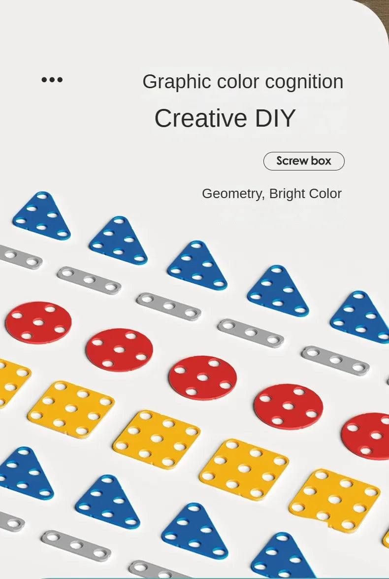 Children Toys Tool Set Electric Drill Screw Nut 3D Puzzle Toys Pretend Play Repair Tool Box Drilling Assembly Educational Toys