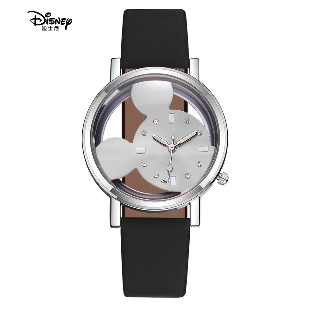 Disney Mickey Mouse Watches with double-sided hollow Children's Watch For Student Boys Girl birthday Party gifts Watch toys