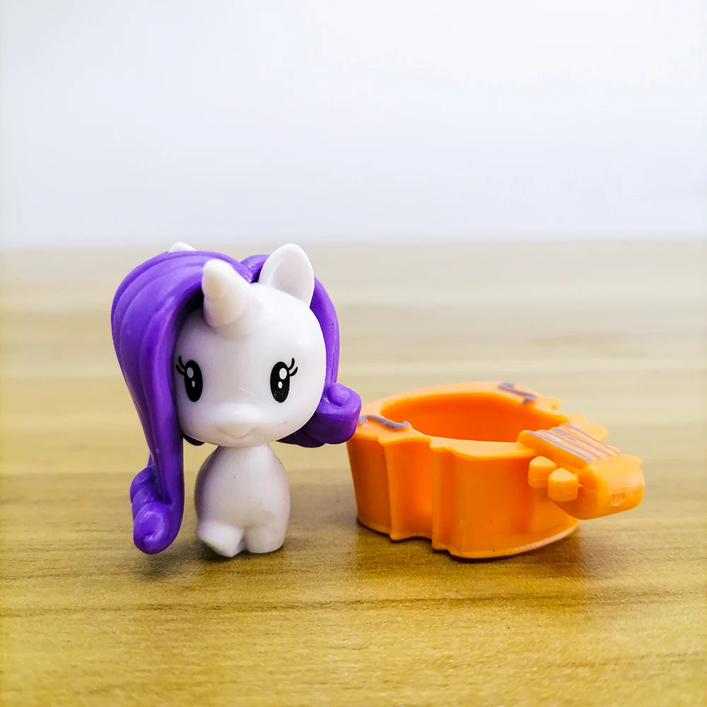 Hasbro My Little Pony Anime Figures Twilight Sparkle Fluttershy Pinkie Pie  Q-Version Doll Model Toy Ornaments Childern Gift