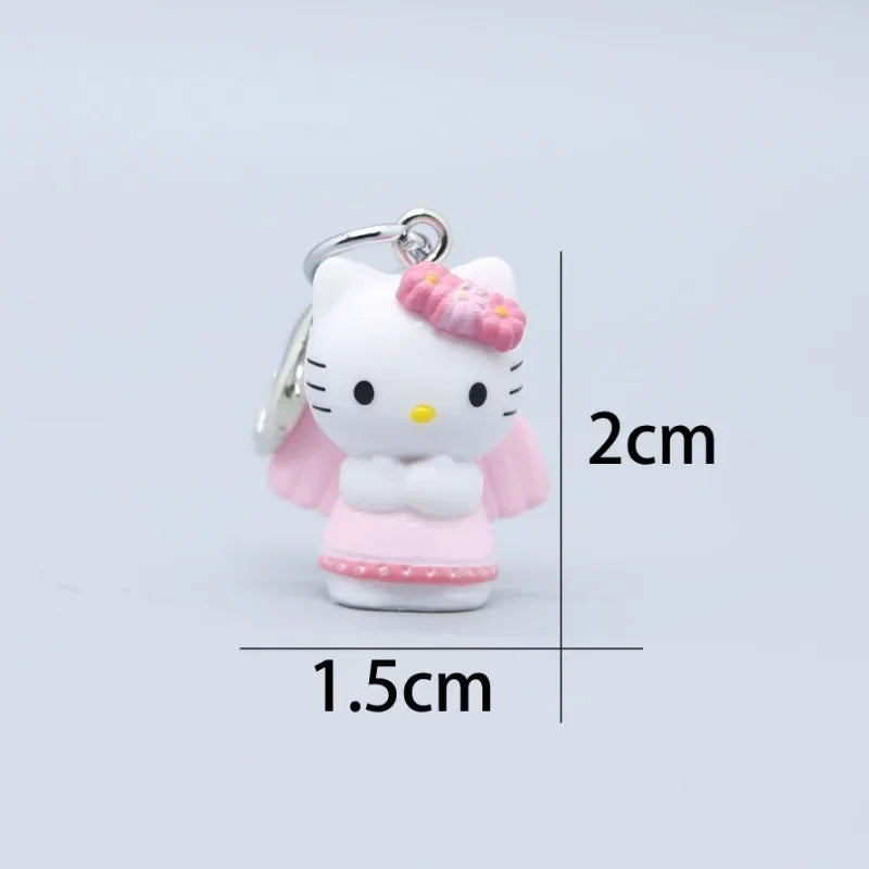 New Hello Kitty Kawaii Mini Doll Keychain Anime Kuromi Sanrios Decor Car Key Ring Pendant Creative Fashion Hanging Gifts Toys