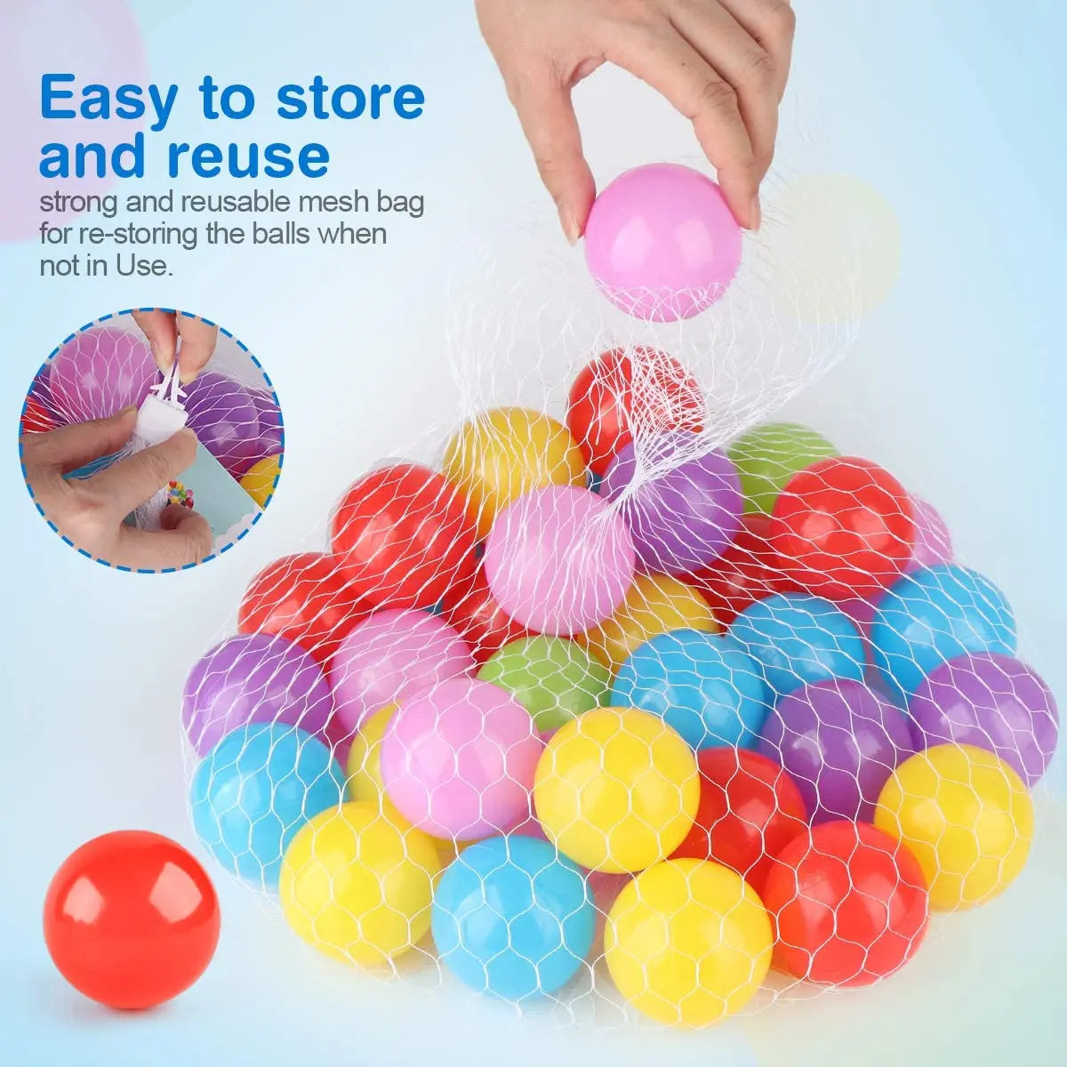 100Pcs Soft Plastic Pit Balls Baby Toys Indoor Playpen Tent Ball Children Kids Pool Games Outdoor Sport Toy Colorful Ocean Balls