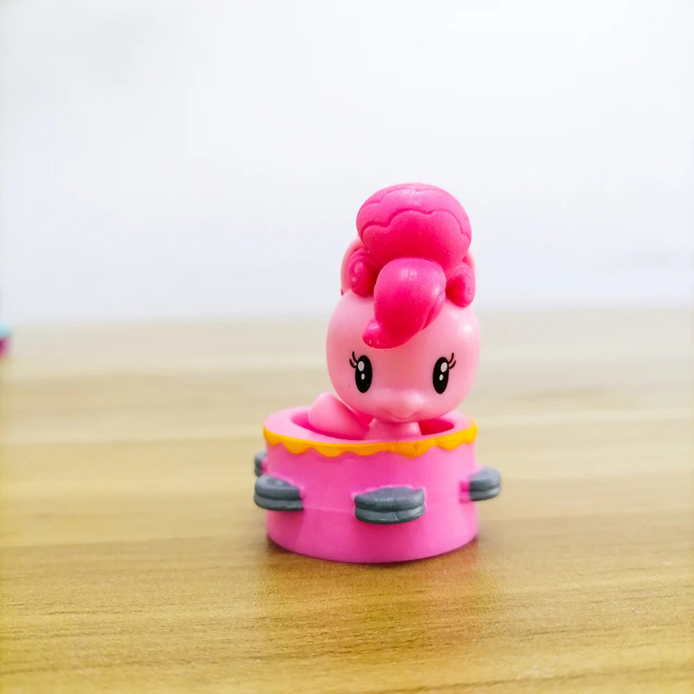 Hasbro My Little Pony Anime Figures Twilight Sparkle Fluttershy Pinkie Pie  Q-Version Doll Model Toy Ornaments Childern Gift