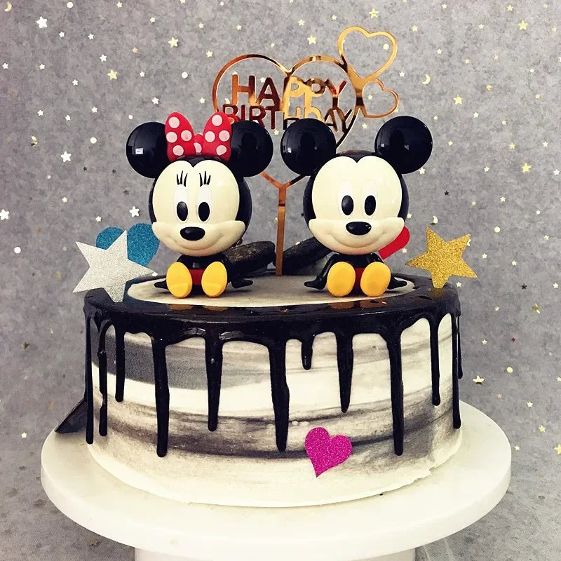 Disney Mickey Mouse Minnie Mouse Kawaii Toy Model Kids Cake Decoration Cute Figure Doll Gift for Kids Holiday birthday gift toy