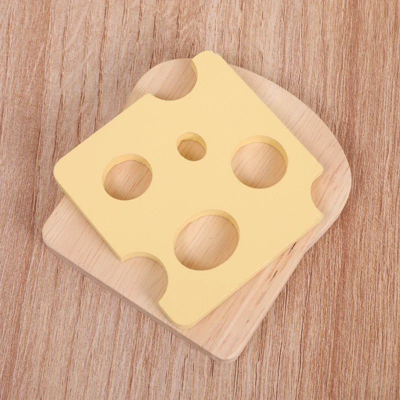 Wooden simulation vegetable salad breakfast french fries toy fruit salad popsicle house American food combination set