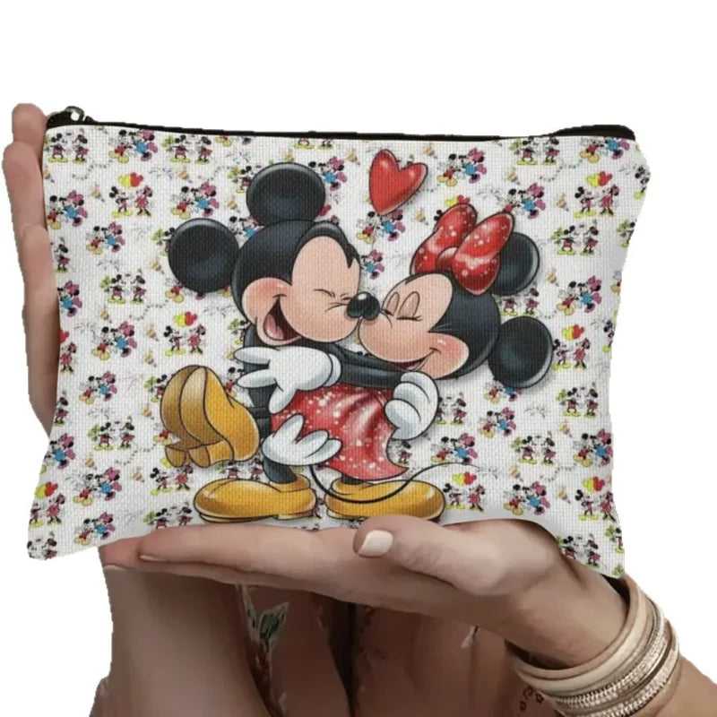 Disney Mickey Mouse Cosmetic Bags Girl Travel Storage Handbags Cartoon Anime Large Makeup Pouch Wash Organizer Accessory Gift