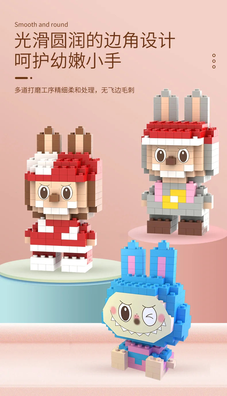 Compatible with cartoon doll desktop cute accessories, small particle puzzle assembly toys