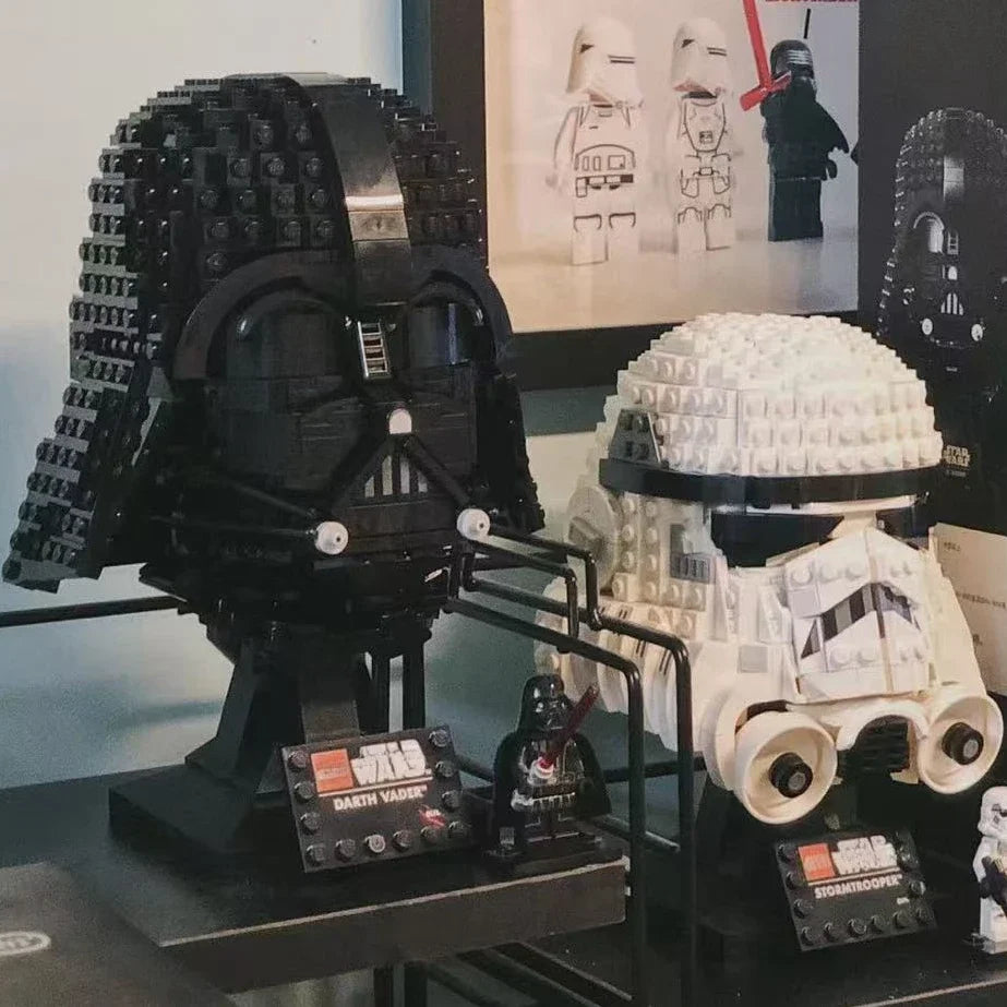 Helmet Stormtrooper Vader Tie Fighter Pilot Helmet Compatible Assemble Model Building Blocks Toys Kids Birthday Gifts