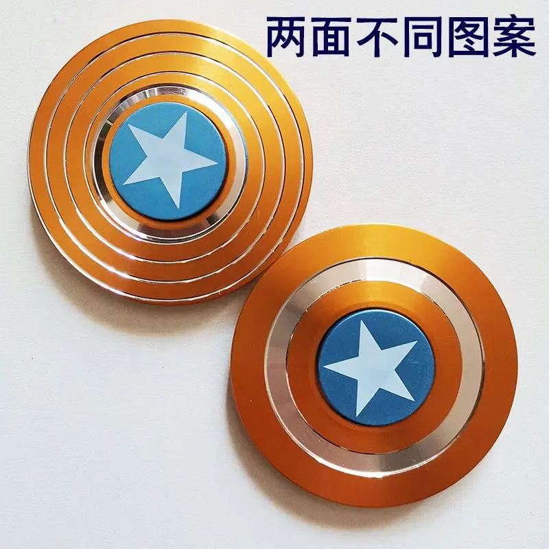 Marvel Spider-Man Captain America Metal Fidget Spinner Creative Personality Cool Decompression Fidget Spinner Children's Toy