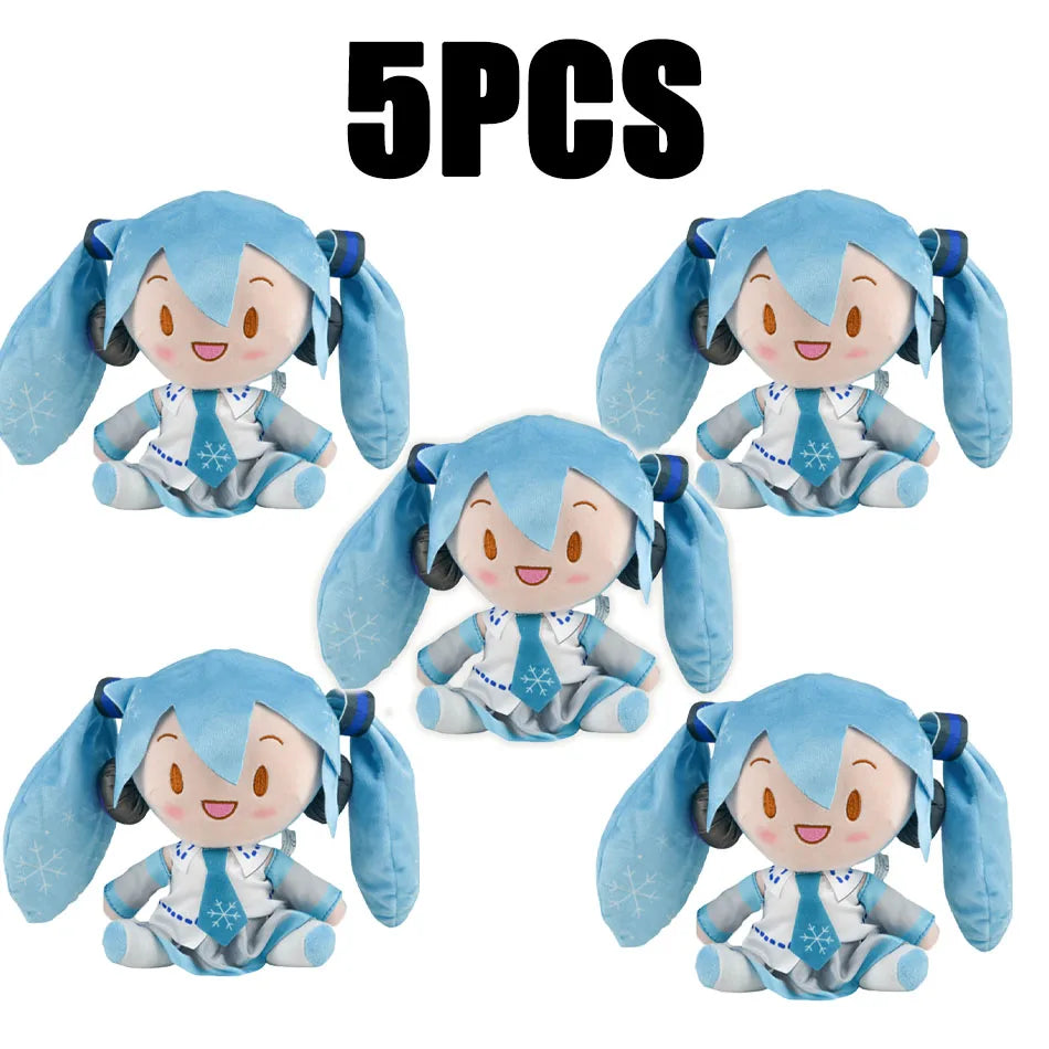 20-29cm Hatsune Miku Kawaii Q Version Fufu Figure Plush Doll Anime Peripheral Stuffed Toy Collection Model Ornament Toys Gifts