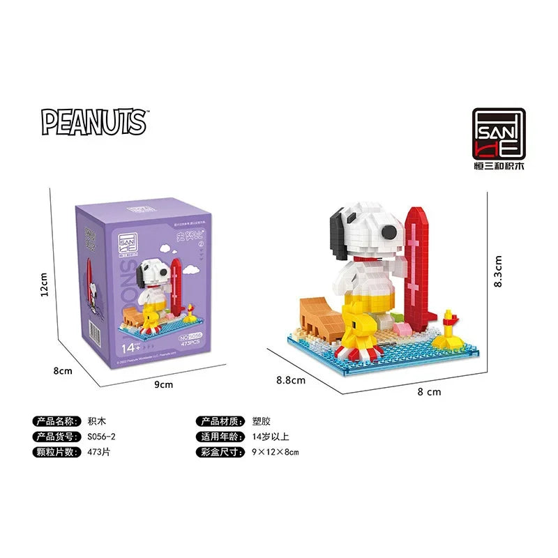 Snoopy Diamond Building Blocks Assembly Street View Model Character Scene Dog Mini Bricks Figure Toys For Christmas Gifts