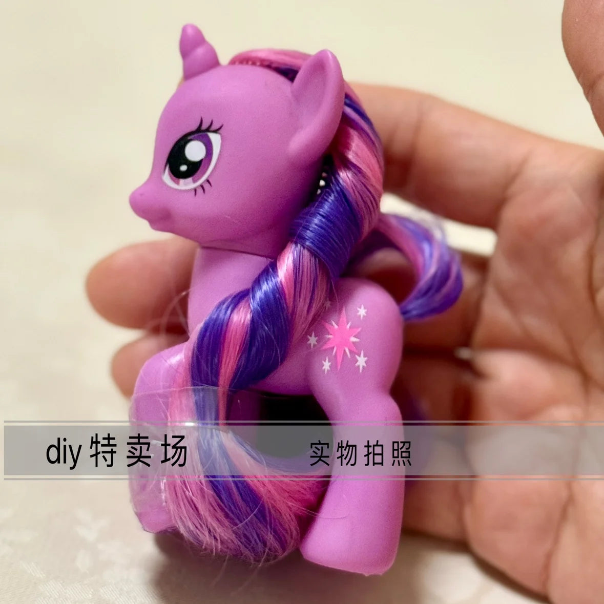 8cm Hasbro My Little Pony Twilight Sparkle Rainbow Dash Applejack YoYo Action Figures Colorful Hair Pony Model Toys Kids Gifts