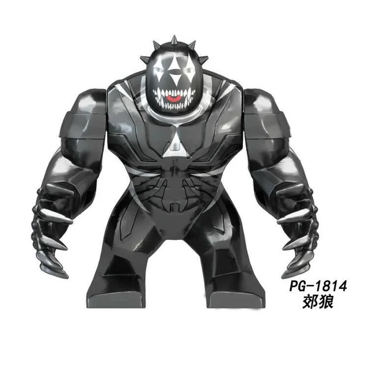 Marvel Superhero Anime Doll Building Blocks Venom Massacre Symbiosis, Spider Man Deadpool Wolverine Couple Gift Toy