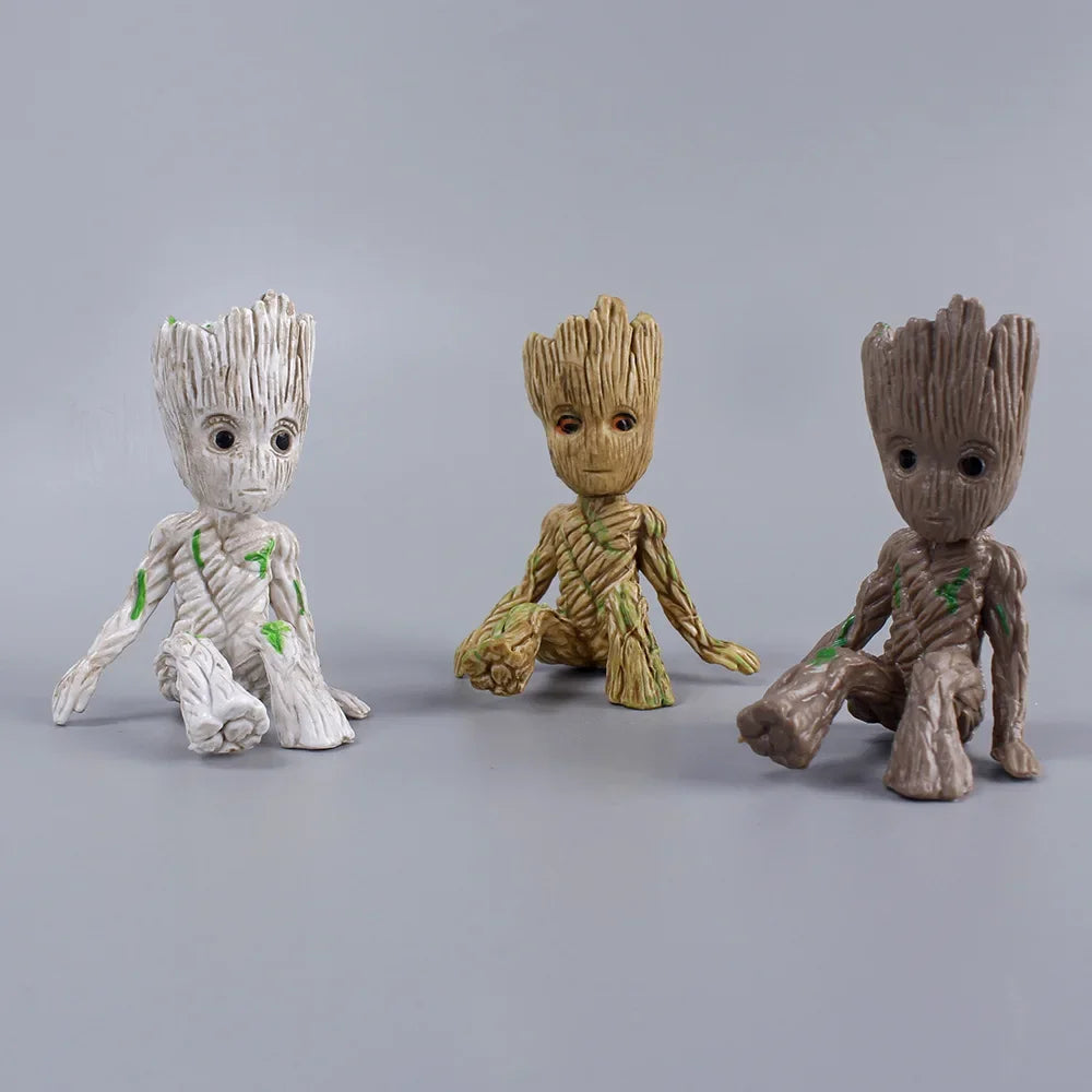 Disney Tree Man Groot Guardians of The Galaxy Avengers Anime 6cm Mini Toys Action Figure Sitting Groot kids Toys Gifts