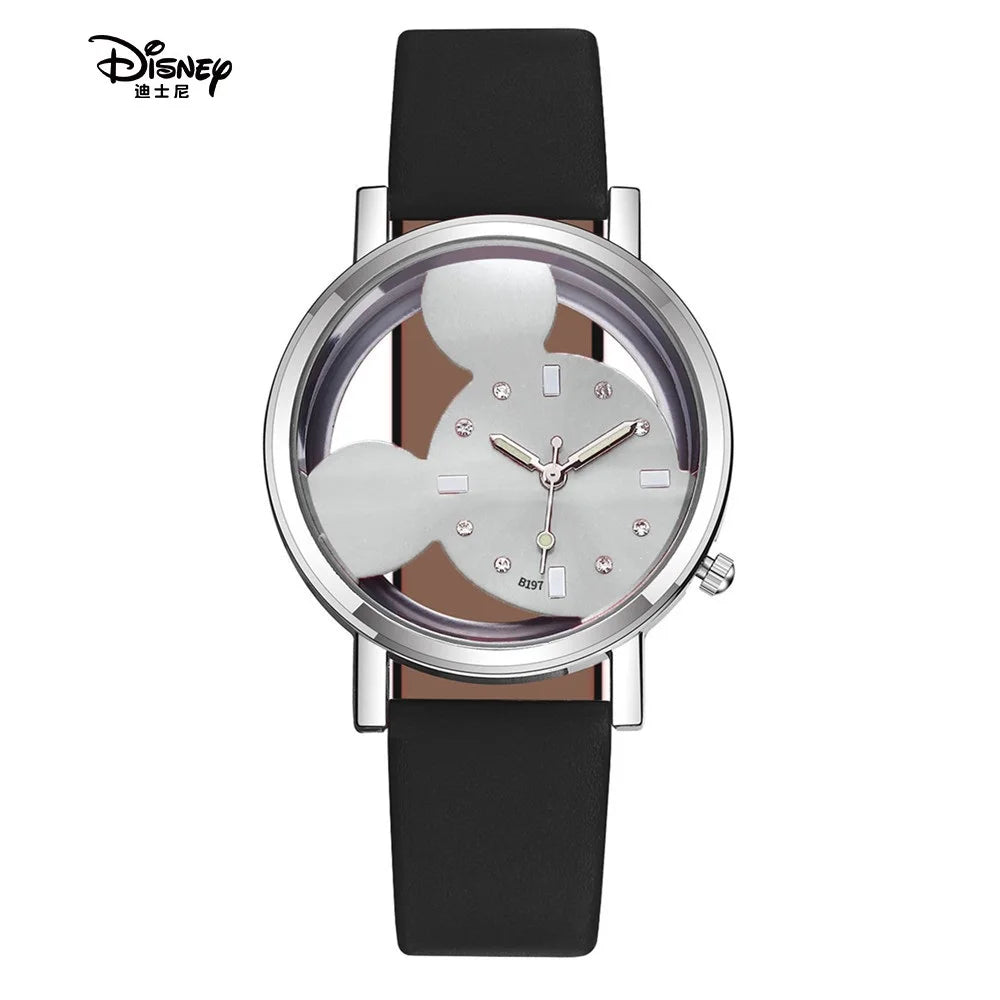 Disney Mickey Mouse Watches with double-sided hollow Children's Watch For Student Boys Girl birthday Party gifts Watch toys