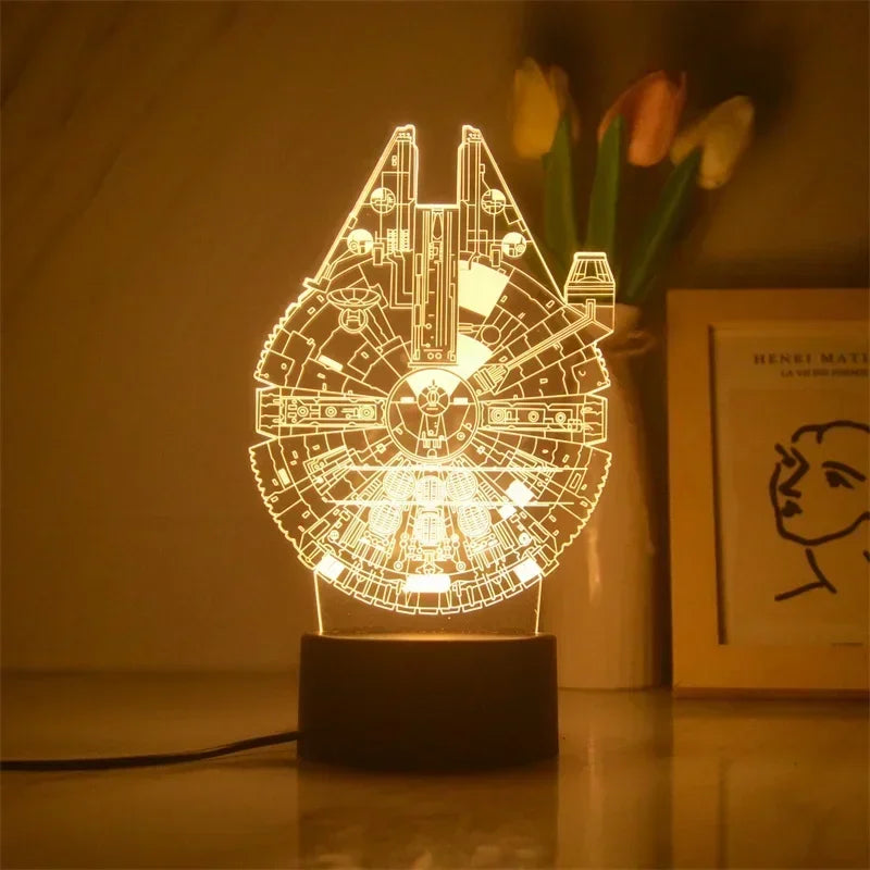 Anime Star Wars 3D Night Light – Cute Baby Yoda LED Action Figure Table Lamp, Cool Toys for Boys & Girls, Birthday Gifts