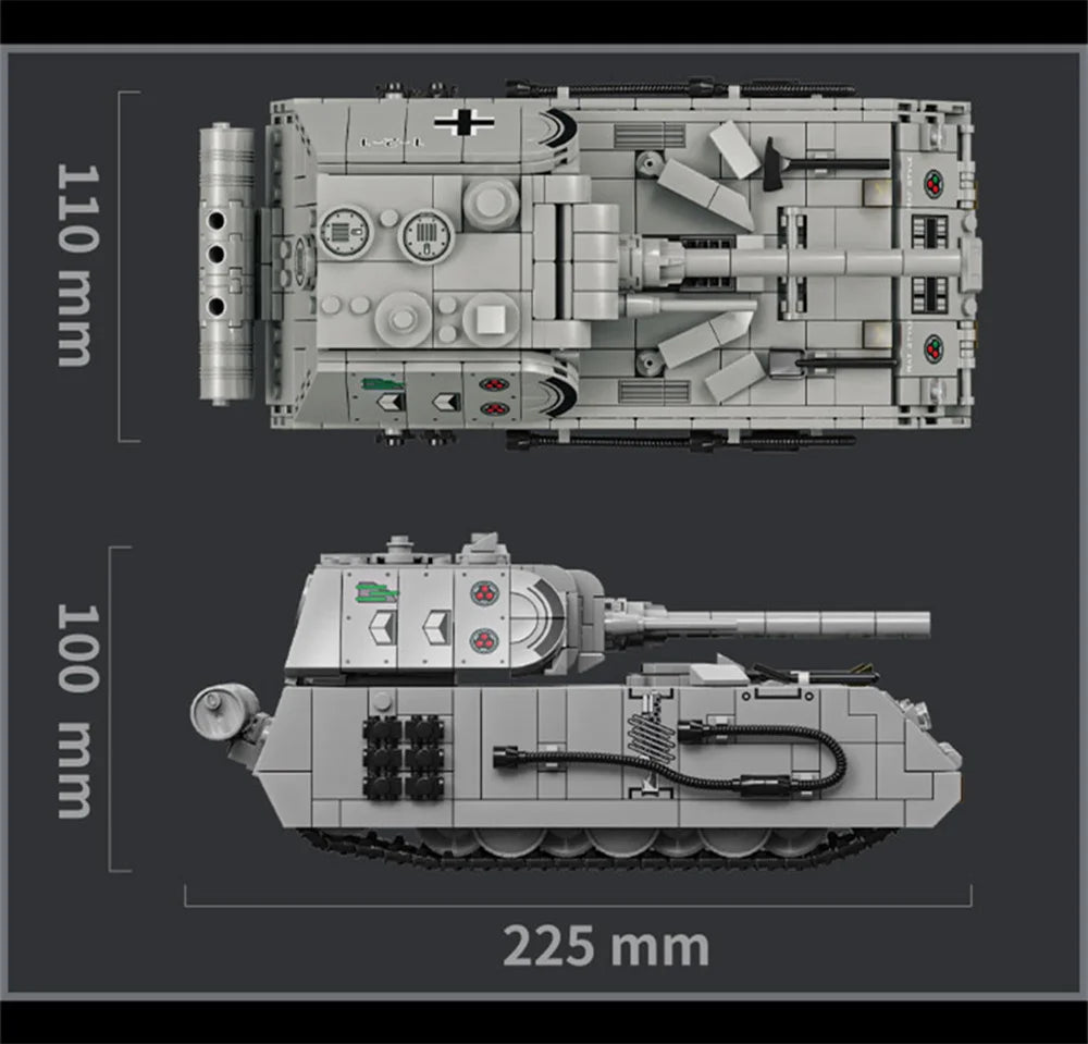 World War 2 WW2 Army Military Soldiers SWAT Leopard 2A7 Main Battle Tank Assemble Building Blocks Bricks Children's Toys Gift