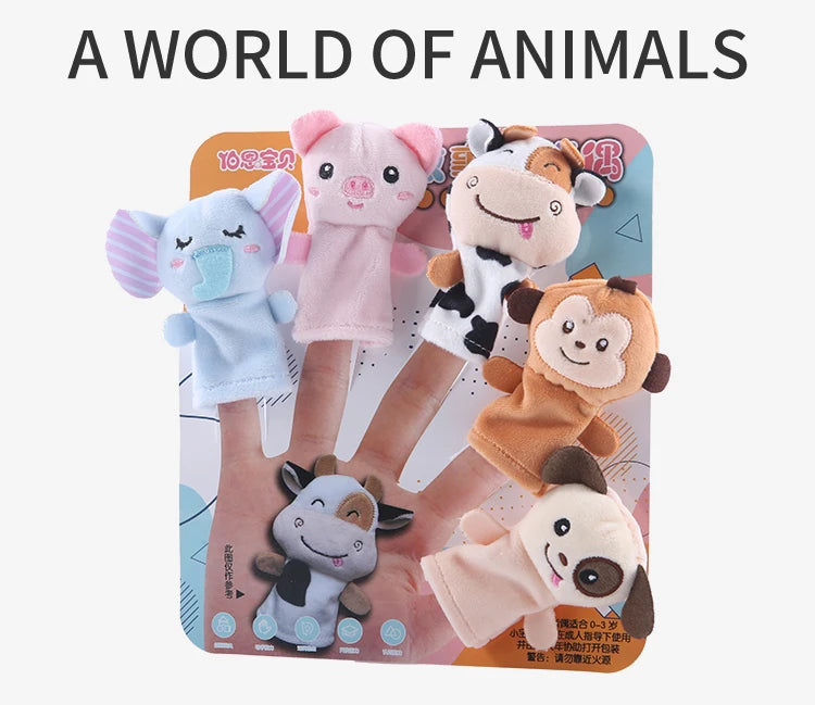 Kindergarten Story Teaching Aids Children Education Dolls Animal Plush kids toys Baby Finger puppets Doll Baby Hand puppet Toys
