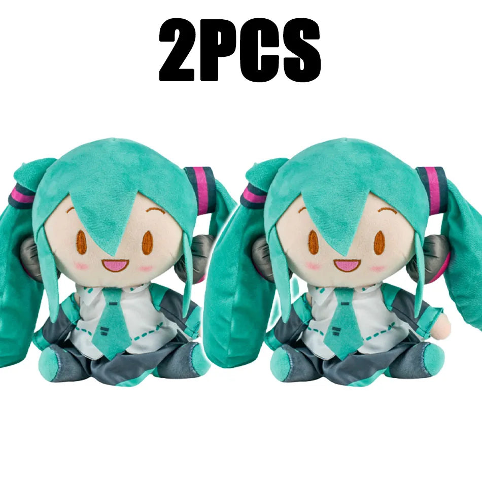 20-29cm Hatsune Miku Kawaii Q Version Fufu Figure Plush Doll Anime Peripheral Stuffed Toy Collection Model Ornament Toys Gifts