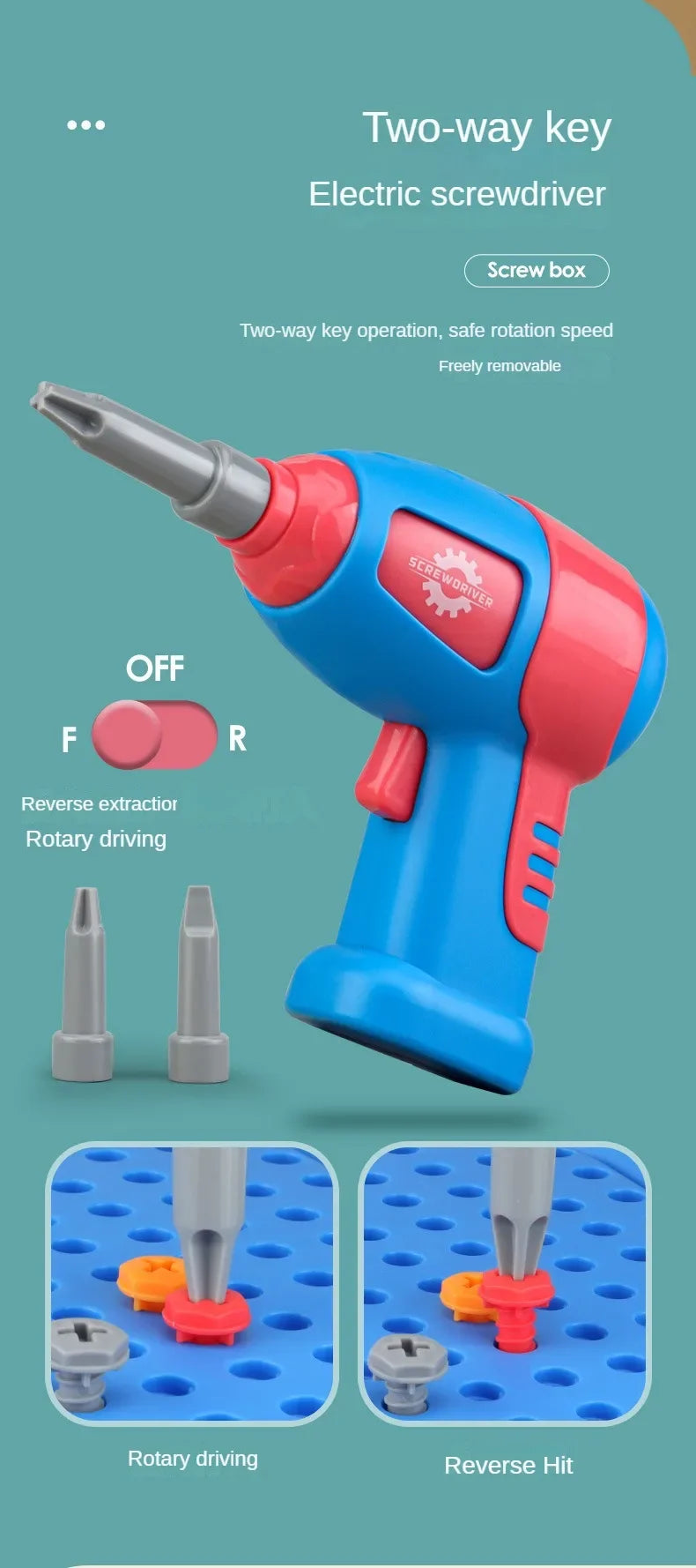 Children Toys Tool Set Electric Drill Screw Nut 3D Puzzle Toys Pretend Play Repair Tool Box Drilling Assembly Educational Toys