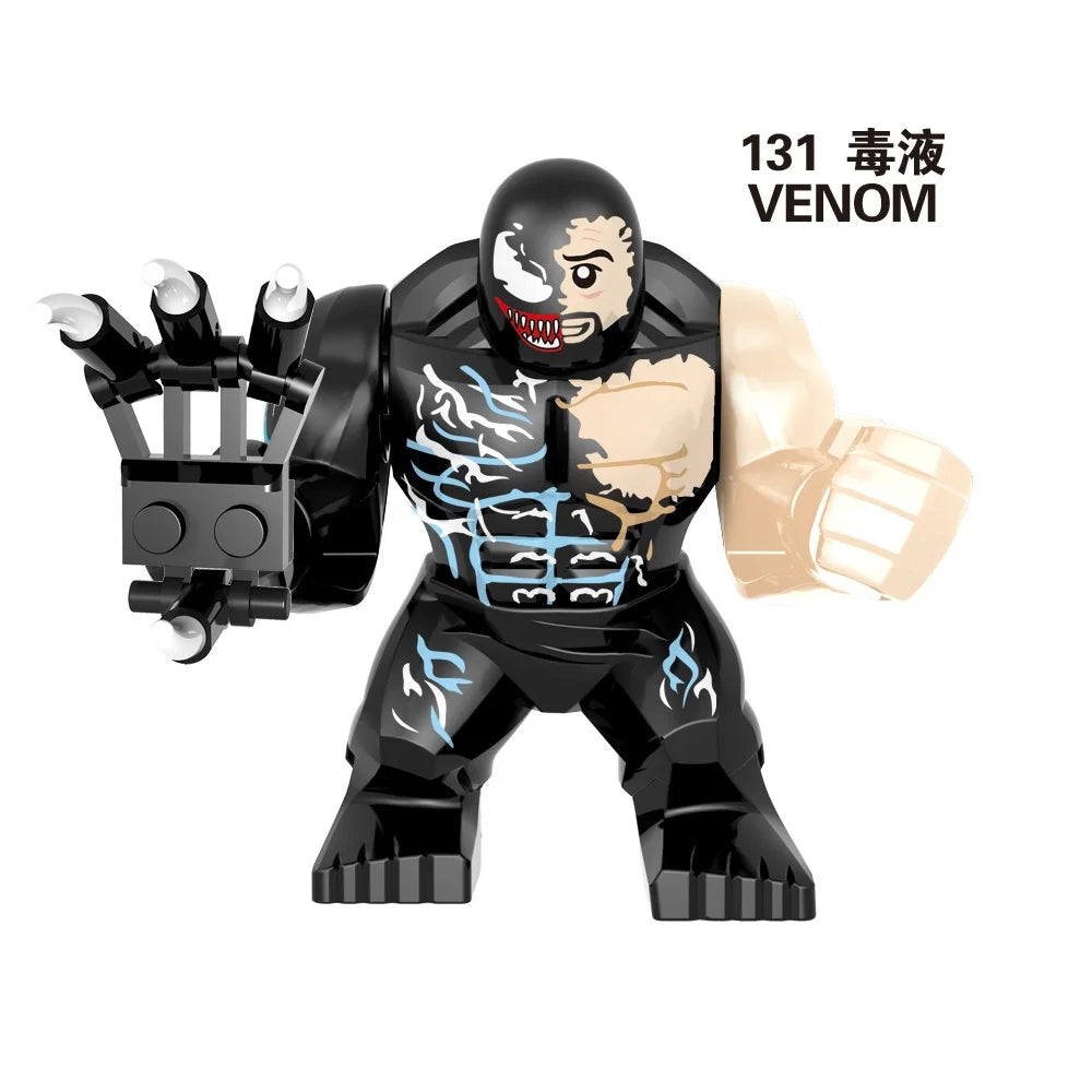 Marvel Superhero Anime Doll Building Blocks Venom Massacre Symbiosis, Spider Man Deadpool Wolverine Couple Gift Toy