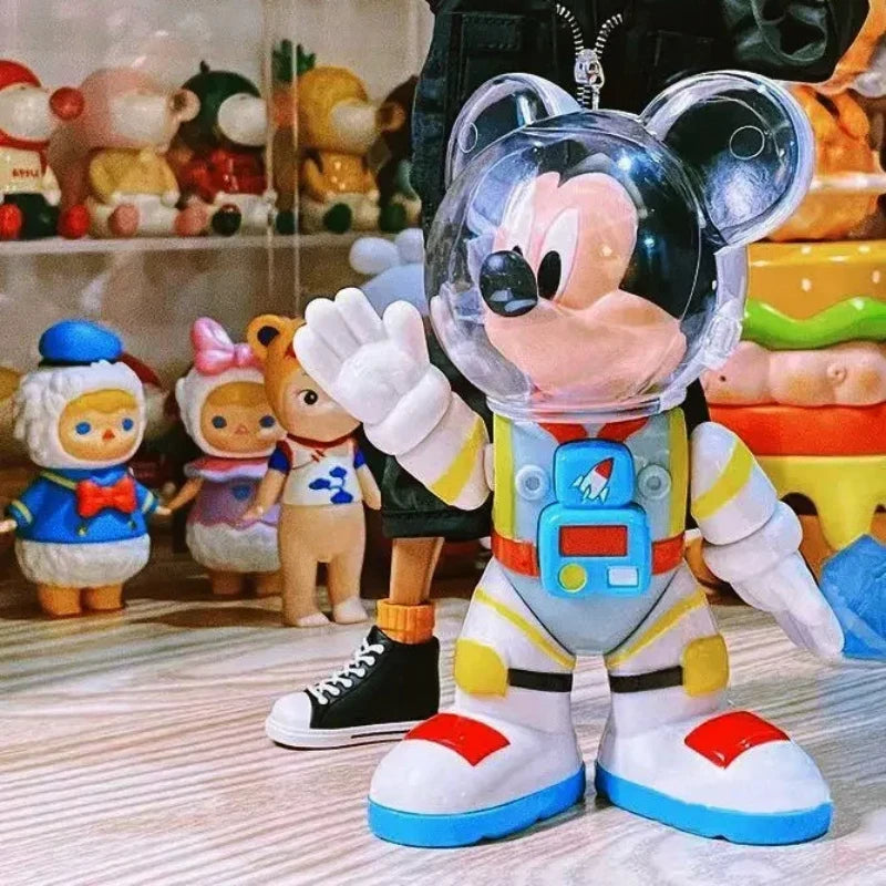 13cm Disney Mickey Space Doll Ornaments Toys Astronaut Cartoon Helmet Detachable Desktop ornaments Kids Birthday Christmas Gifts