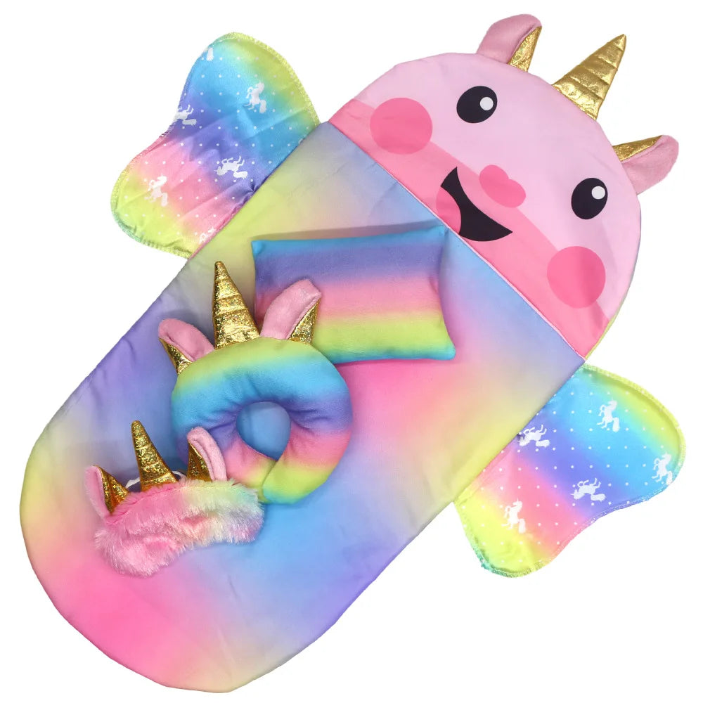 Doll Sleeping Bag for 43cm Dolls Lovely Unicorn Pillow 10-18inch Baby New Born Dolls Accessories American Girl's Birthday Gift