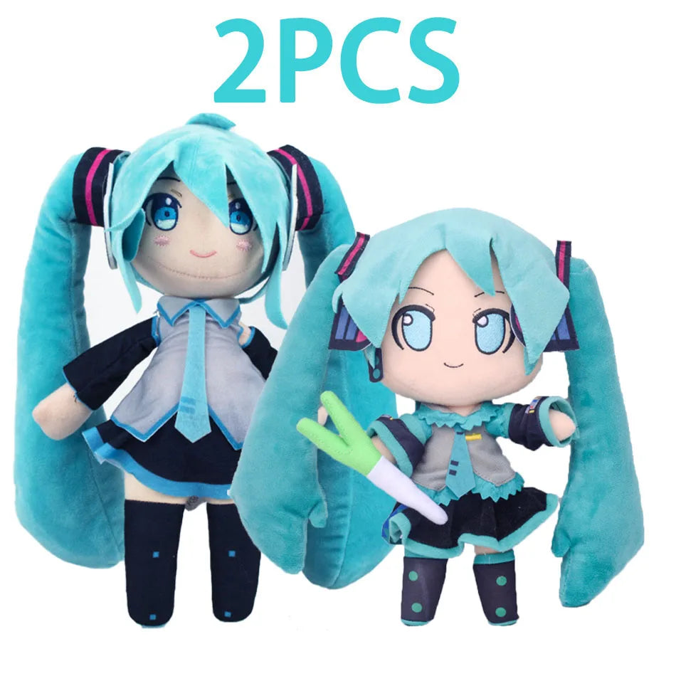 20-29cm Hatsune Miku Kawaii Q Version Fufu Figure Plush Doll Anime Peripheral Stuffed Toy Collection Model Ornament Toys Gifts