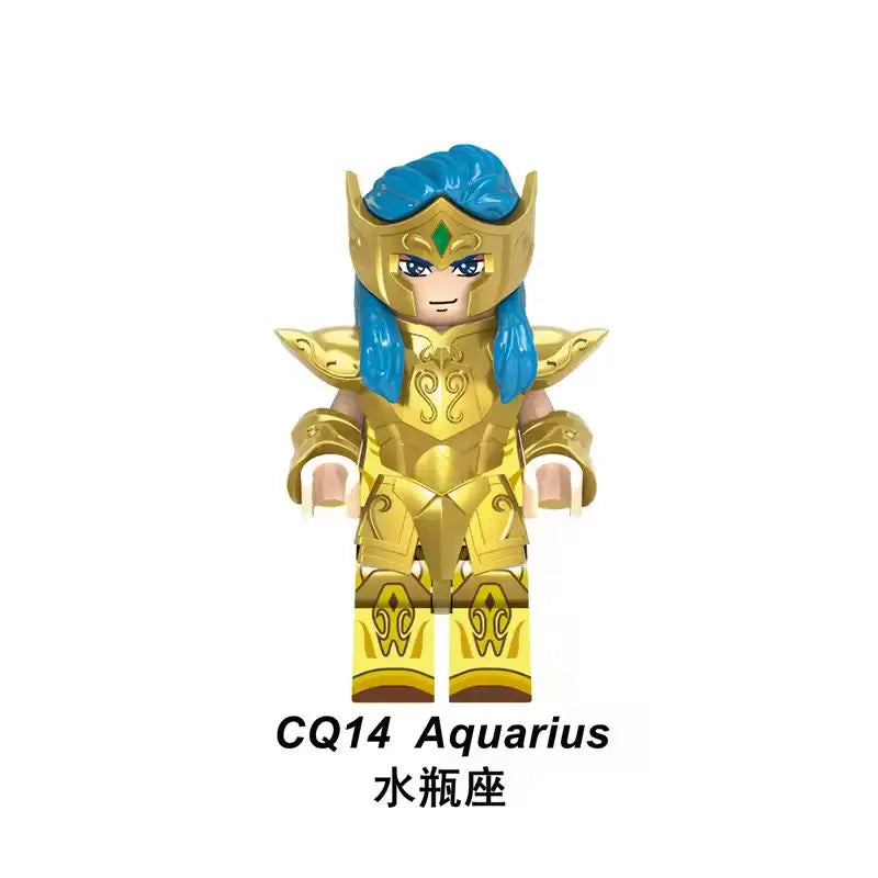 6/12Pcs/Set Anime Saint Seiya Building Blocks Athena Shiryu Ikki Golden Warrior Figures Bricks Cartoon Toys For Children Gifts