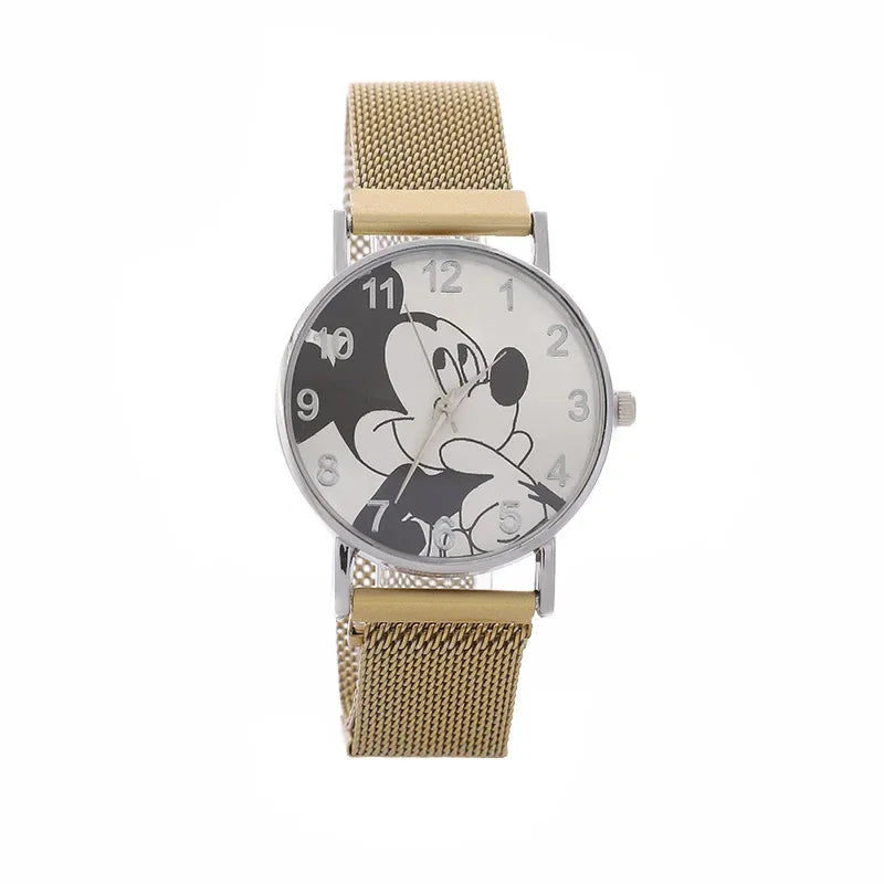 Disney Fashion Mickey High Quality Women Men Watch Stainless Steel Casual Quartz Watch Dress Watch Gift Birthday party gift