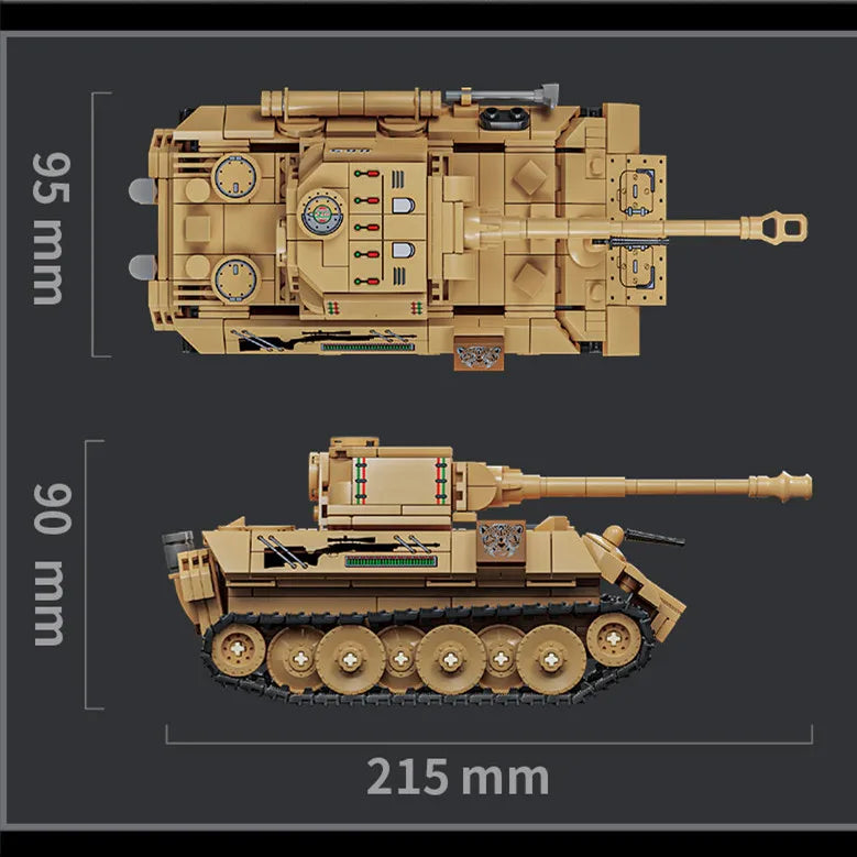 World War 2 WW2 Army Military Soldiers SWAT Leopard 2A7 Main Battle Tank Assemble Building Blocks Bricks Children's Toys Gift