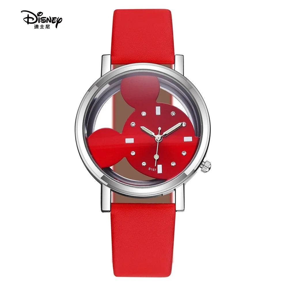 Disney Mickey Mouse Watches with double-sided hollow Children's Watch For Student Boys Girl birthday Party gifts Watch toys
