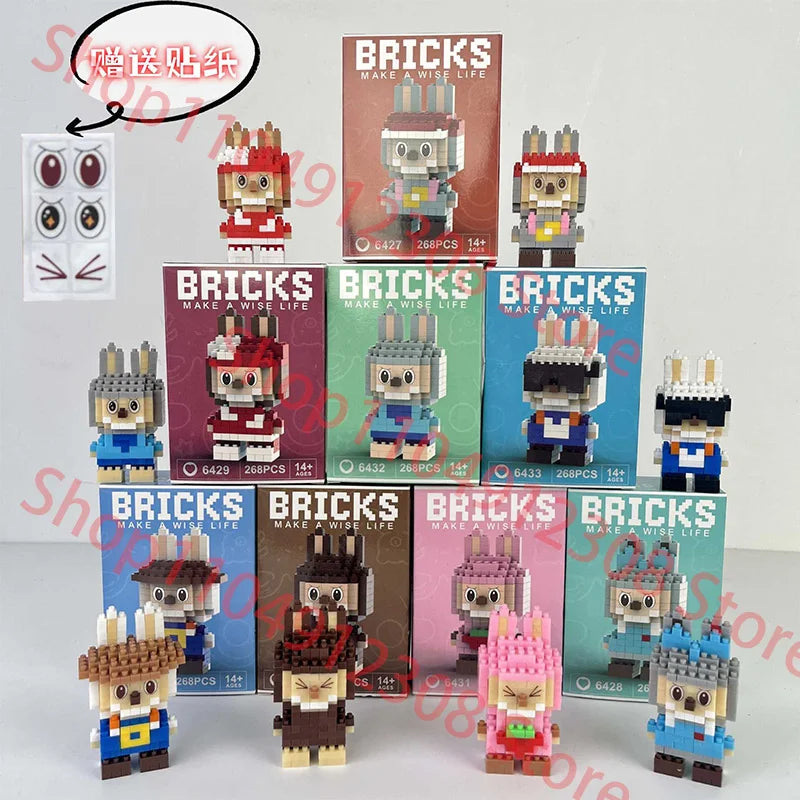 Compatible with cartoon doll desktop cute accessories, small particle puzzle assembly toys