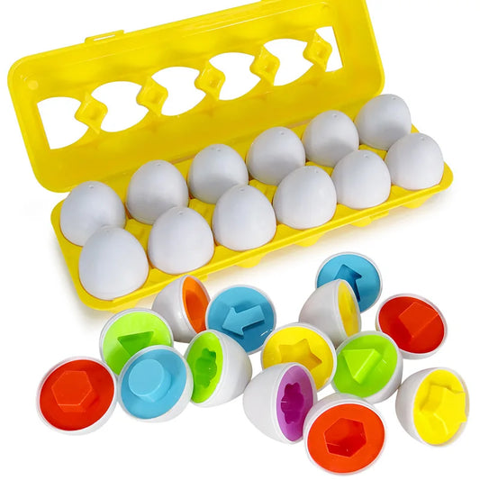 Matching Eggs Toys for Kids 1 2 3Toddlers Montessori Toys Easter Eggs Baby Shape Sorter Games Children Educational Learning Toys