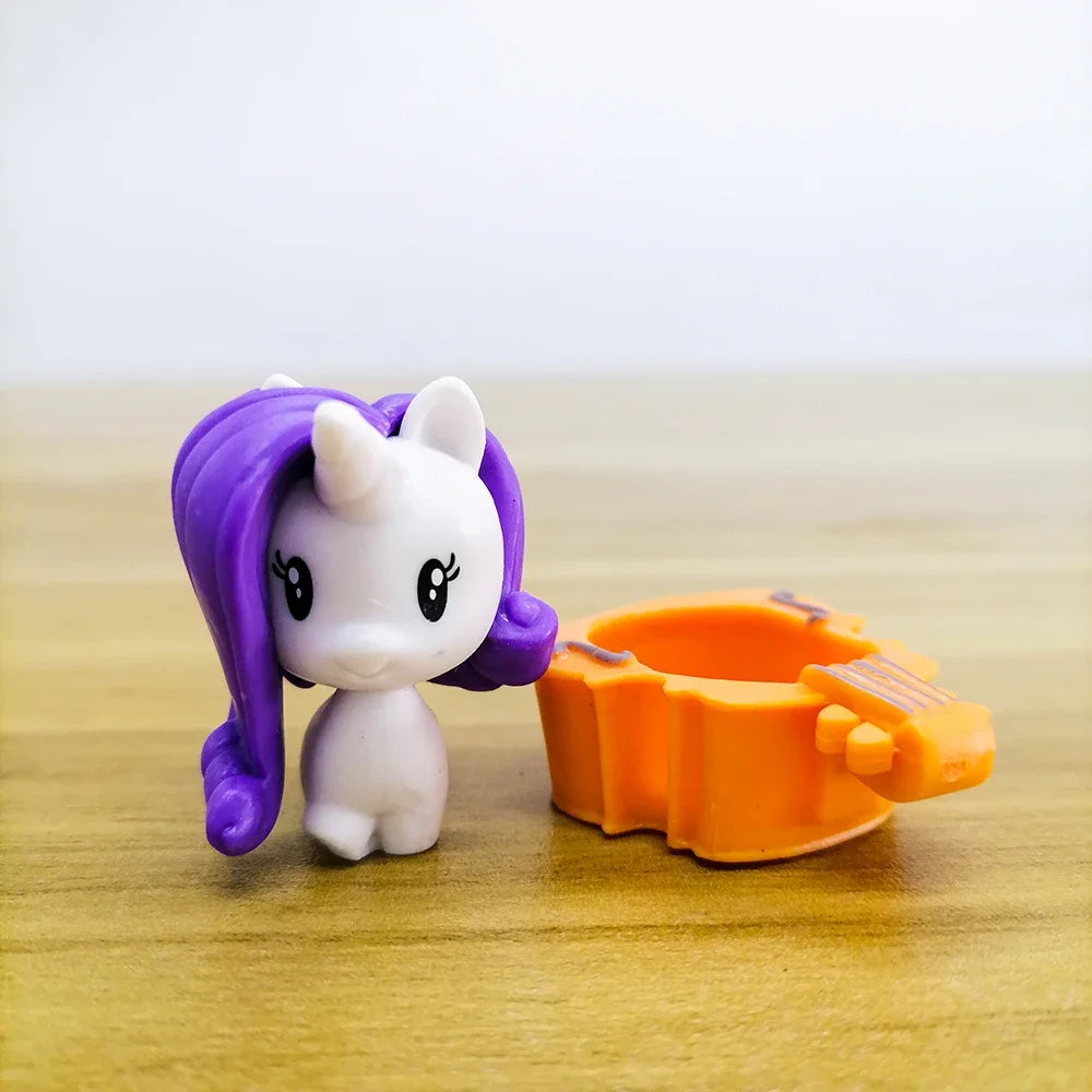 Hasbro My Little Pony Anime Figures Twilight Sparkle Fluttershy Pinkie Pie  Q-Version Doll Model Toy Ornaments Childern Gift