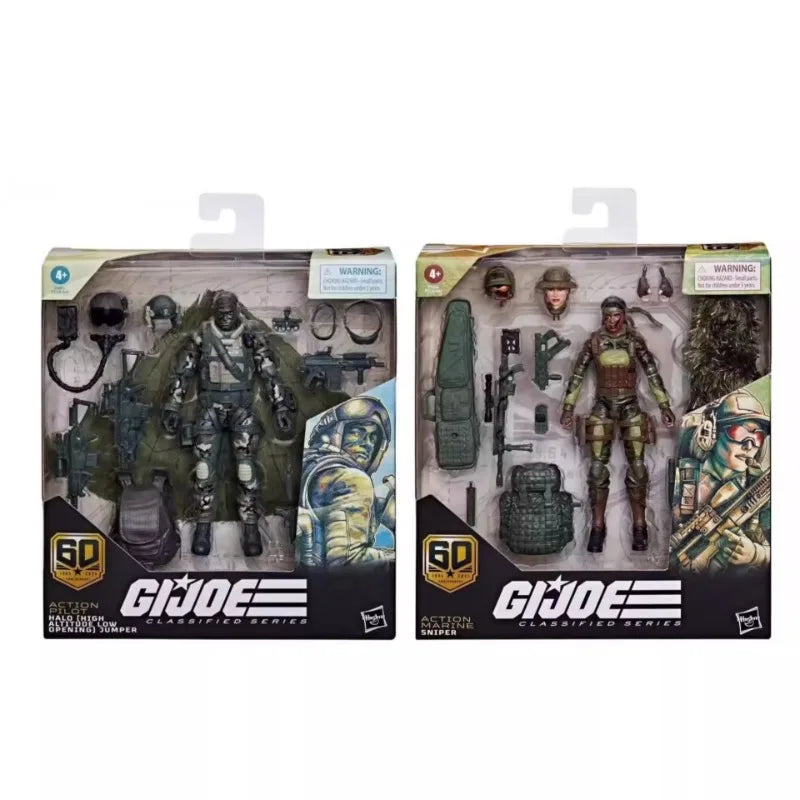 Hasbro G.I. Joe 60th Anniversary Classified Series Marine Sniper Pilot Action Figure Model Toys Collect Ornaments